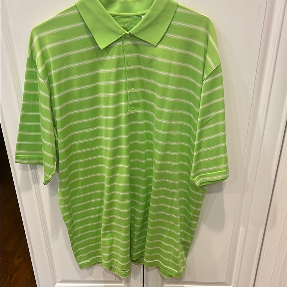 NWOT-Never worn Green Striped Polo golf shirt